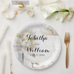Assiettes En Carton Plaques de papier de réception romantique Mariage