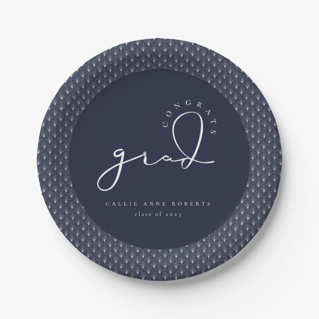 Assiettes En Carton Plaques de papier de script Grad Signature (Devant)