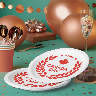 Assiettes En Carton Plaques de papier de serrure de la fête du Canada