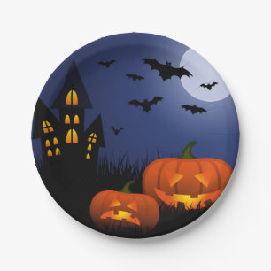 Assiettes En Carton Plaques de papier d'Halloween