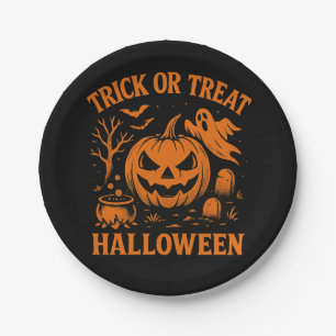Assiettes En Carton Plaques de papier d'Halloween