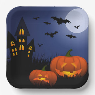 Assiettes En Carton Plaques de papier d'Halloween