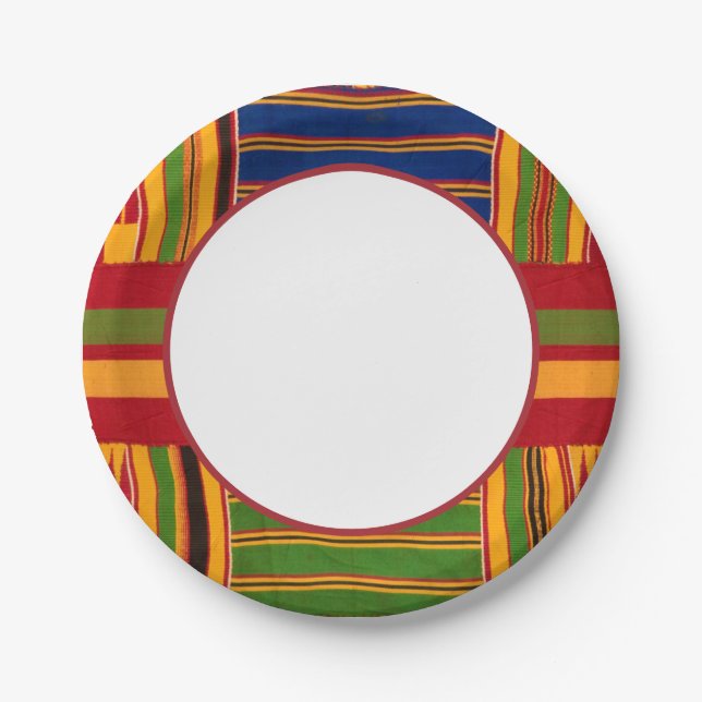Assiettes En Carton Plaques de papier d'impression Kente (Devant)