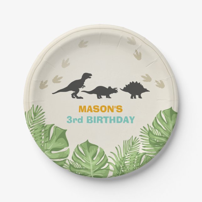 Assiettes En Carton Plaques de papier dinosaur Anniversaire Dino Party (Devant)