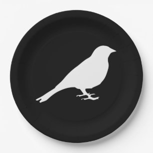 Assiettes En Carton Plaques de papier d'oiseaux blancs