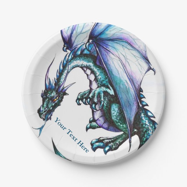 Assiettes En Carton Plaques de papier Dragon Custom Design 7" (Devant)