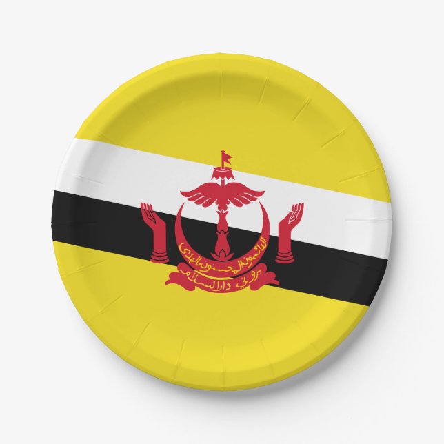 Assiettes En Carton Plaques de papier drapeau du Brunei patriotique (Devant)