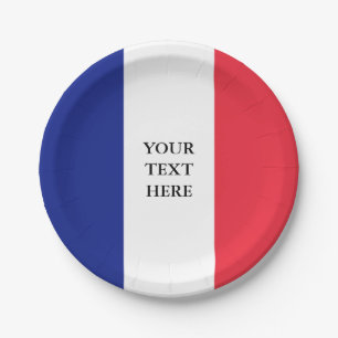 Assiettes En Carton Plaques de papier drapeau français pour la fête 