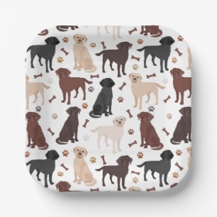 Assiettes En Carton Plaques de papier du Labrador Retriever Pâtes et o