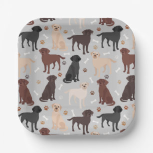 Assiettes En Carton Plaques de papier du Labrador Retriever Pâtes et o