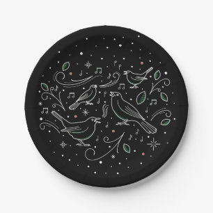 Assiettes En Carton Plaques de papier du quatrième jour de Noël 7 po