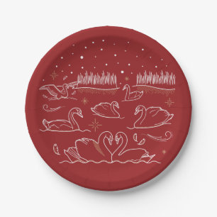 Assiettes En Carton Plaques de papier du septième jour de Noël 7 pou
