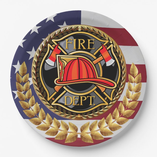 Assiettes En Carton Plaques de papier du service d'incendie (Devant)