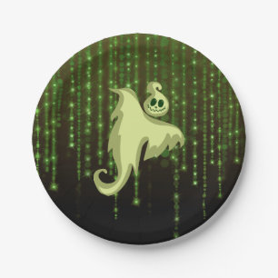 Assiettes En Carton Plaques de papier éffrayant Ghost Green String Lig
