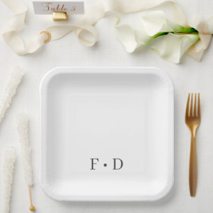 Assiettes En Carton Plaques de papier élégantes simples blanches