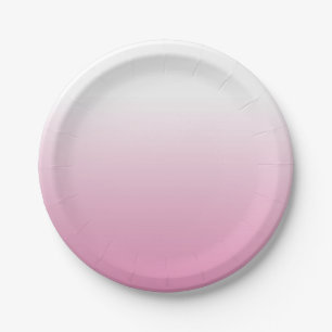 ASSIETTES EN CARTON PLAQUES DE PAPIER EN OMBRE ROSE ROSE CLAIR DOUX