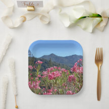 Plaques de papier et Bowls Mt Tamalpais Fleurs ros