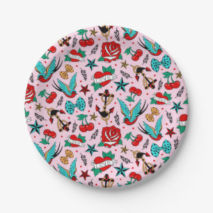 Assiettes En Carton Plaques de papier factices Rockabilly