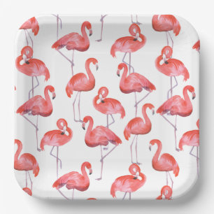 Assiettes En Carton Plaques de papier Flamants roses
