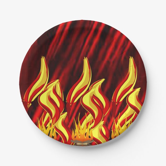 Assiettes En Carton Plaques de papier Flame (Devant)