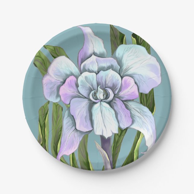 Assiettes En Carton Plaques de papier fleur Smeraldo (Devant)