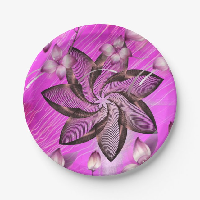 Assiettes En Carton Plaques de papier Floral (Devant)