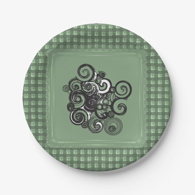 Assiettes En Carton Plaques de papier Floral (Devant)