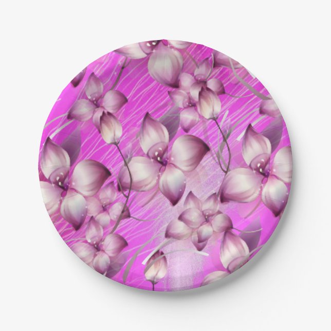 Assiettes En Carton Plaques de papier Floral (Devant)