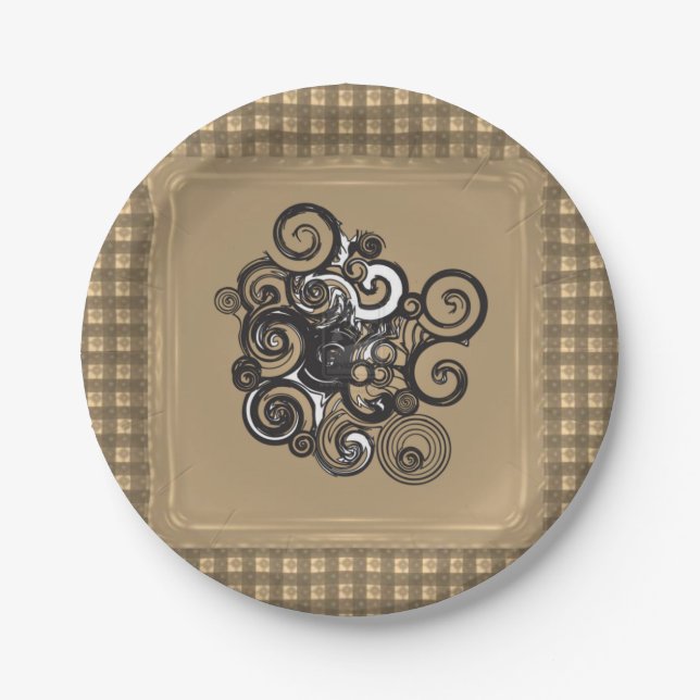 Assiettes En Carton Plaques de papier Floral (Devant)