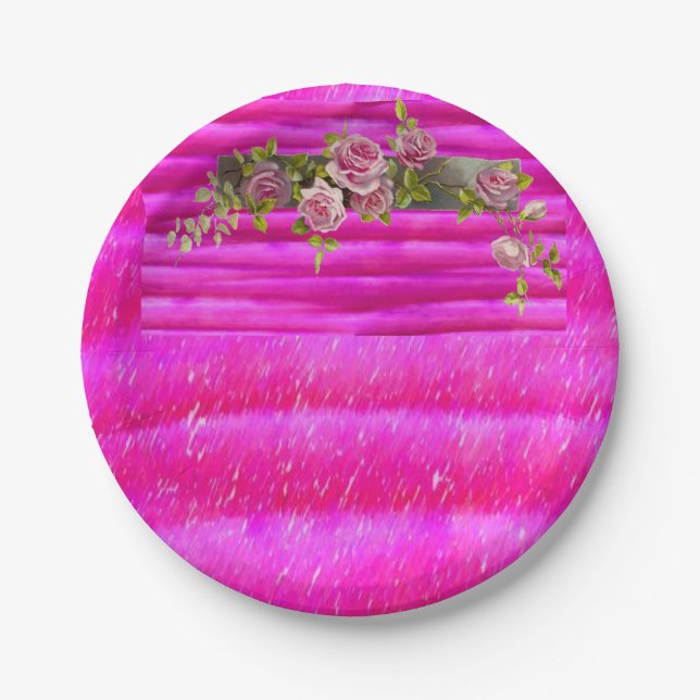 Assiettes En Carton Plaques de papier Floral (Devant)