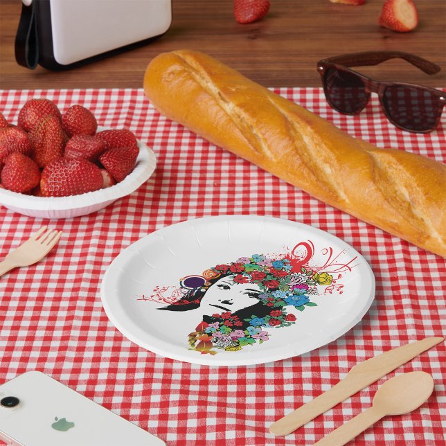Assiettes En Carton Plaques de papier floral pour filles (Créateur téléchargé)