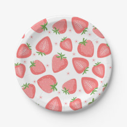 Assiettes En Carton Plaques de papier fraise Berry Premier anniversair