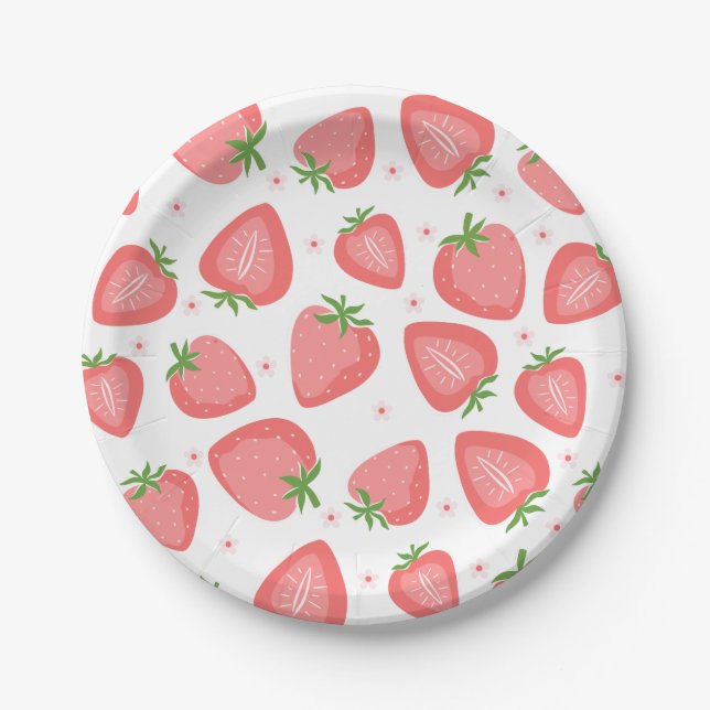 Assiettes En Carton Plaques de papier fraise Berry Premier anniversair (Devant)