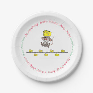 Assiettes En Carton Plaques de papier fromage Mousey Cheesy
