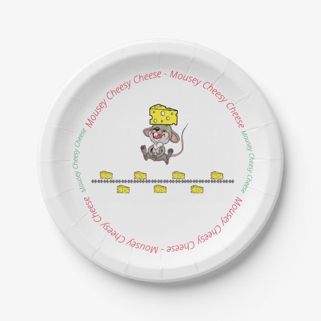 Assiettes En Carton Plaques de papier fromage Mousey Cheesy (Devant)