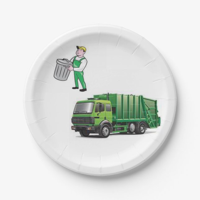 Assiettes En Carton Plaques de papier Garbage Man (Devant)