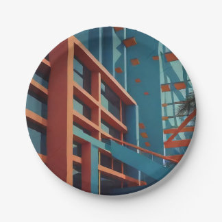 Assiettes En Carton Plaques de papier géométrique modernes