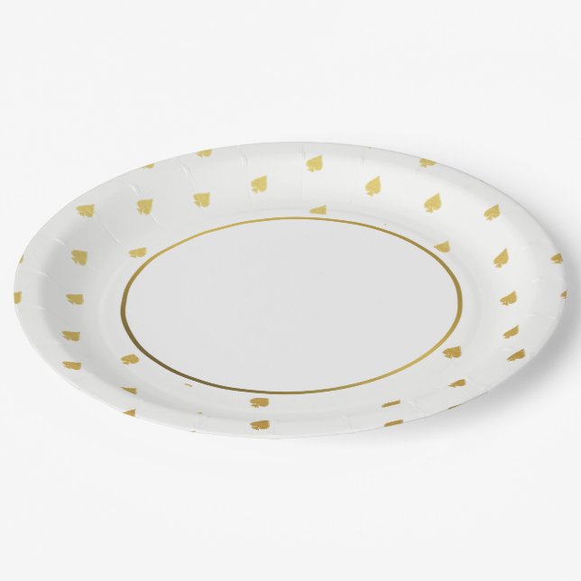 Assiettes En Carton Plaques de papier Gold Spade Party (Angle)