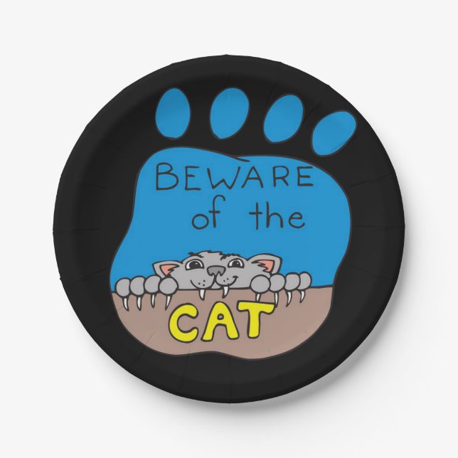 Assiettes En Carton Plaques de papier Halloween, Chat (Devant)