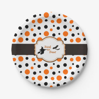 Assiettes En Carton Plaques de papier Hallowen pois 7 po