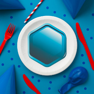 Assiettes En Carton Plaques de papier Hexagon bleu