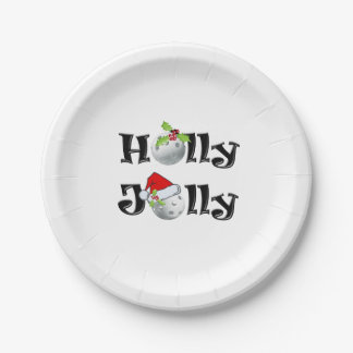 Assiettes En Carton Plaques de papier Holly Jolly Pickleball