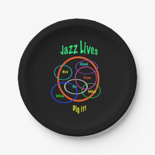 Assiettes En Carton Plaques de papier Jazz Lives