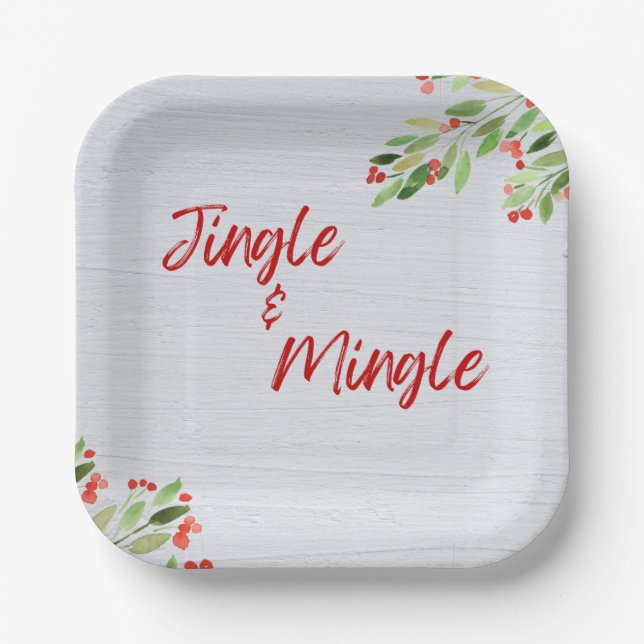 Assiettes En Carton Plaques de papier Jingle et Mingle (Recto)