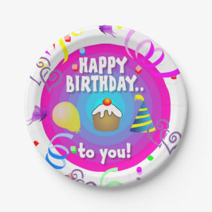 Assiettes En Carton Plaques de papier, Joyeux anniversaire pour vous