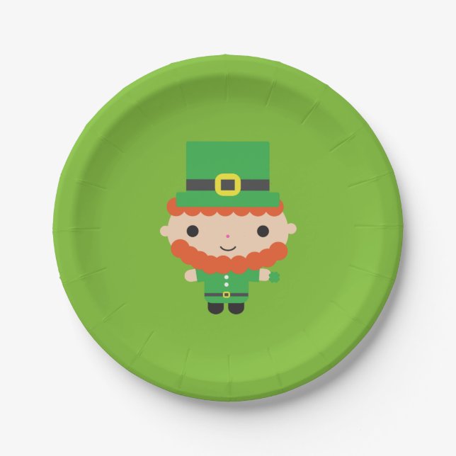Assiettes En Carton Plaques de papier Leprechaun (Devant)