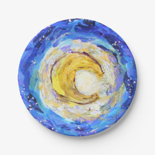 Assiettes En Carton Plaques de papier lune à rayons