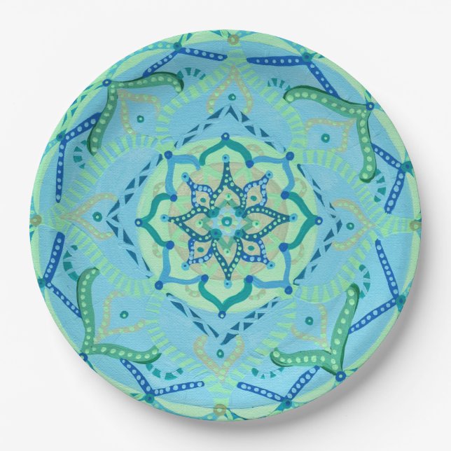 Assiettes En Carton Plaques de papier Mandala (Devant)