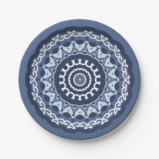 Assiettes En Carton Plaques de papier Mandala Design complexes (Devant)