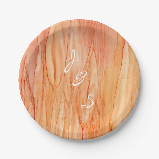 Assiettes En Carton Plaques de papier Mariage Fleurs fraîches (Devant)